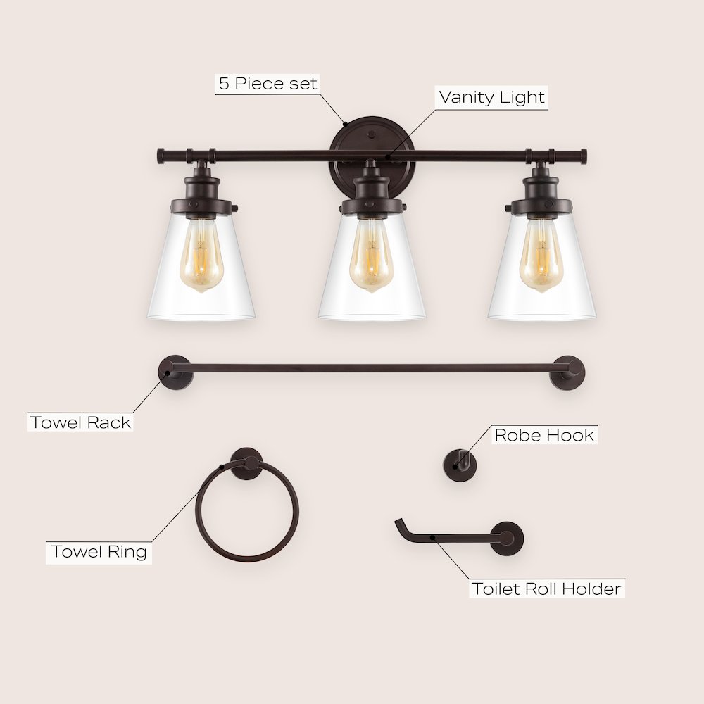 Hollis 3-Light Traditional Farmhouse Vanity Light