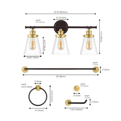 Hollis 3-Light Traditional Farmhouse Vanity Light