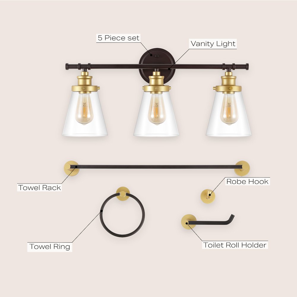 Hollis 3-Light Traditional Farmhouse Vanity Light