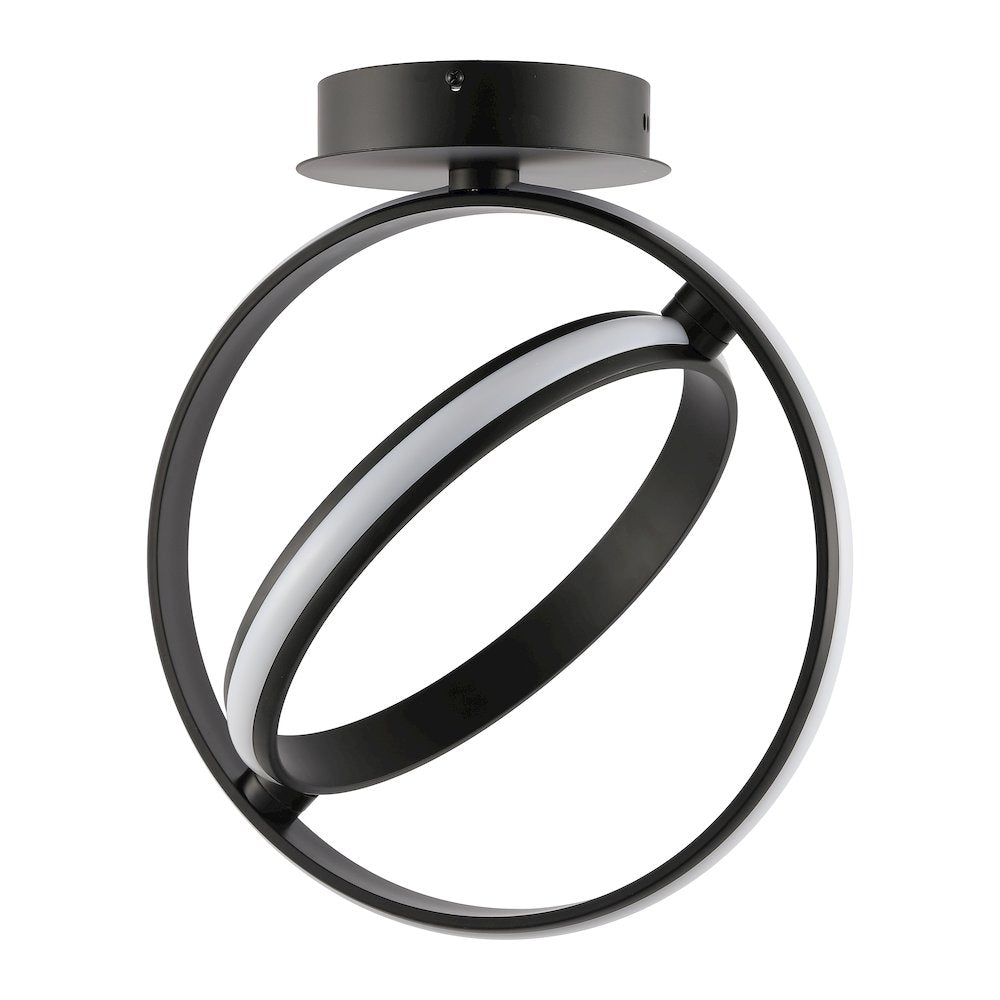 Nicole 2-Light Modern Minimalist Aluminum Ring Integrated Led Semi Flush Mount