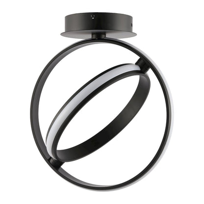 Nicole 2-Light Modern Minimalist Aluminum Ring Integrated Led Semi Flush Mount