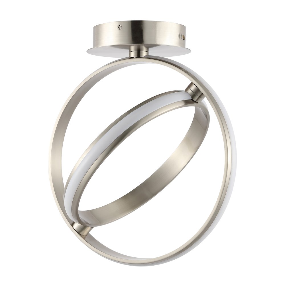Nicole 2-Light Modern Minimalist Aluminum Ring Integrated Led Semi Flush Mount