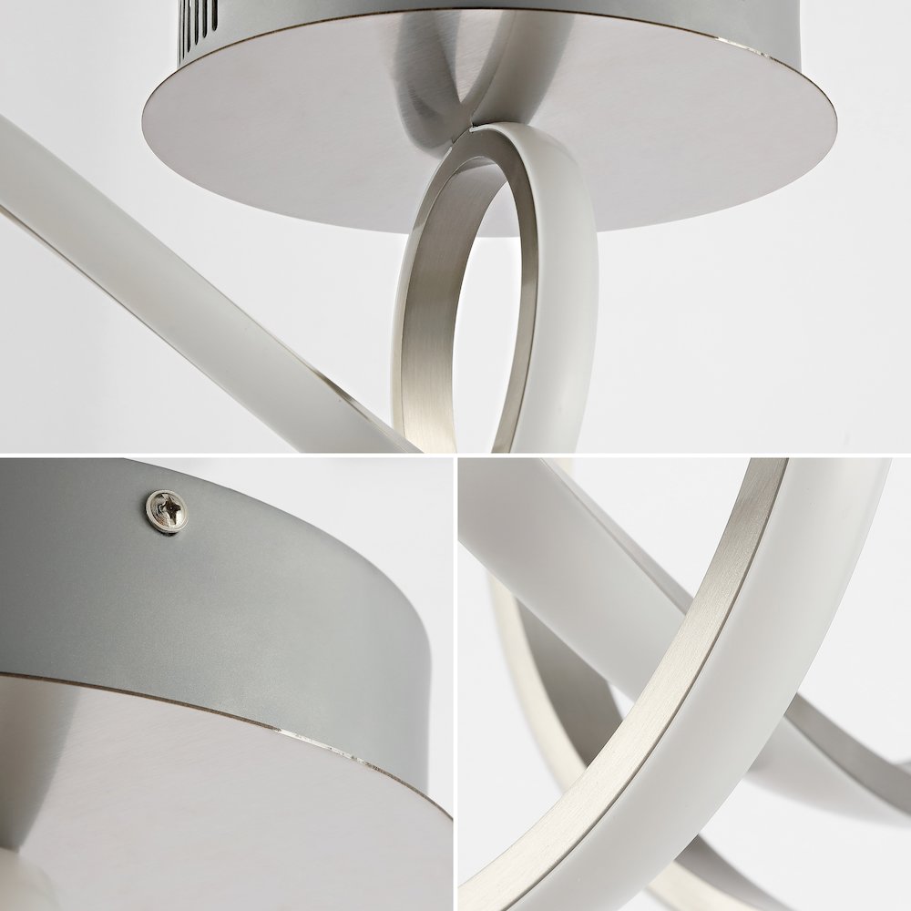 Minimalist Aluminum Loop Integrated Led Semi Flush Mount