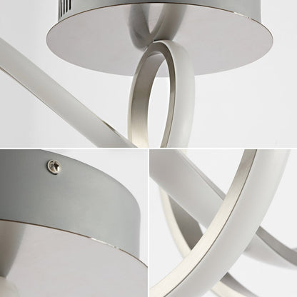 Minimalist Aluminum Loop Integrated Led Semi Flush Mount