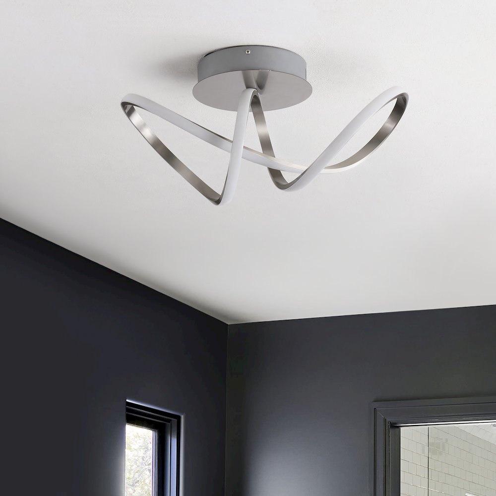 Minimalist Aluminum Loop Integrated Led Semi Flush Mount