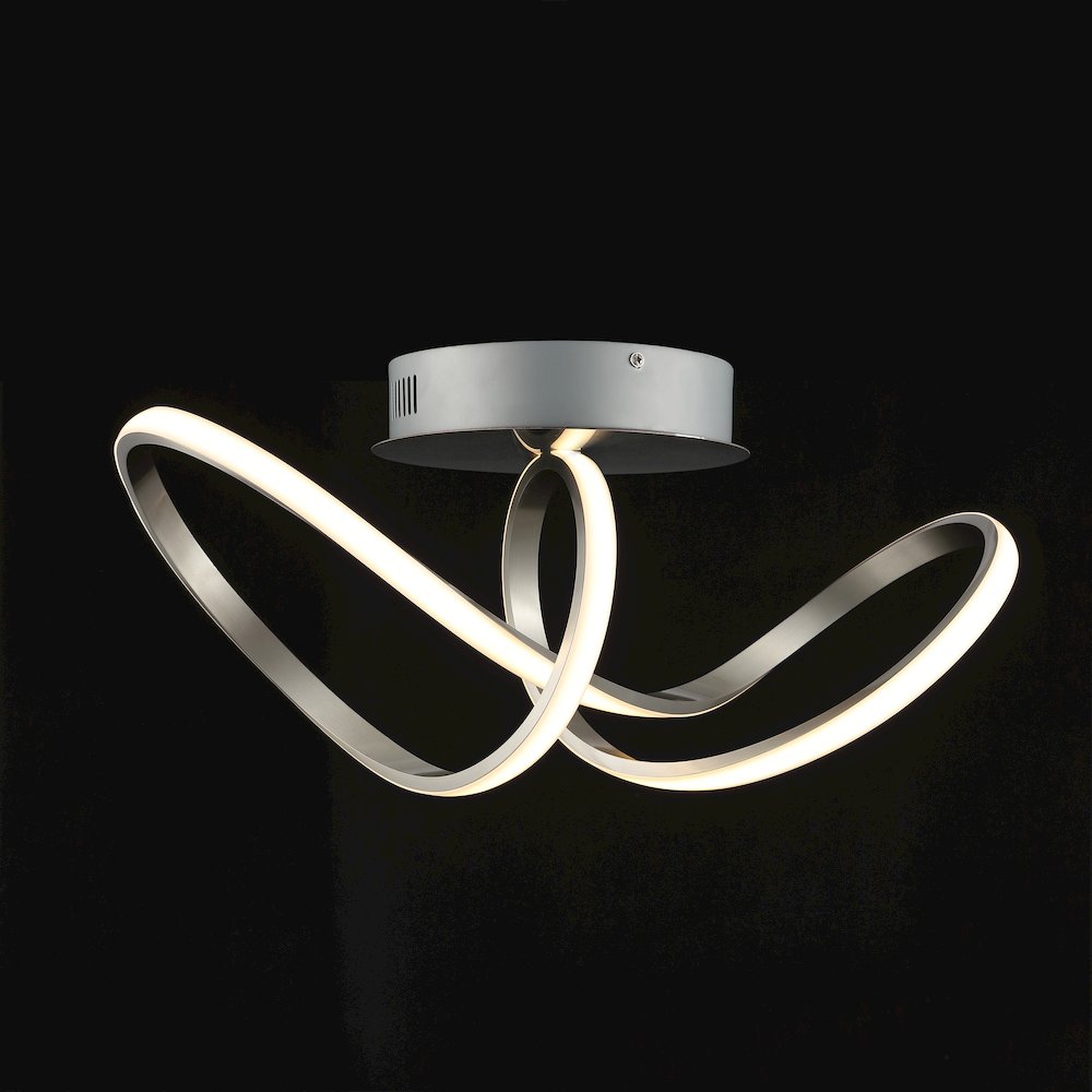 Minimalist Aluminum Loop Integrated Led Semi Flush Mount