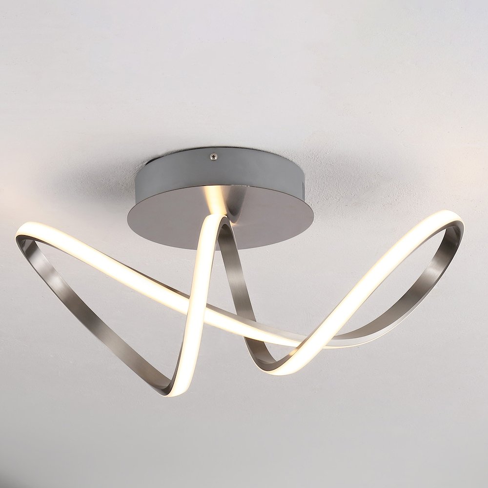 Minimalist Aluminum Loop Integrated Led Semi Flush Mount