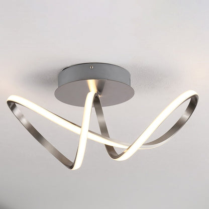 Minimalist Aluminum Loop Integrated Led Semi Flush Mount