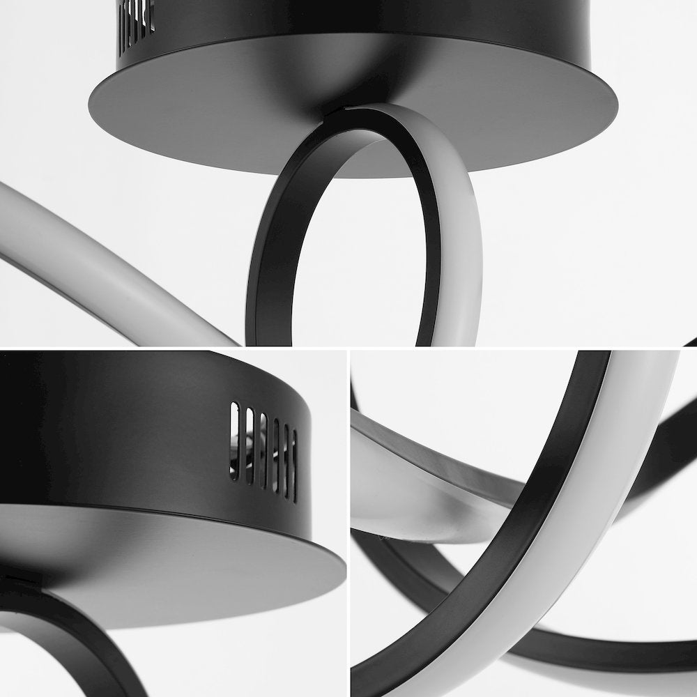 Minimalist Aluminum Loop Integrated Led Semi Flush Mount