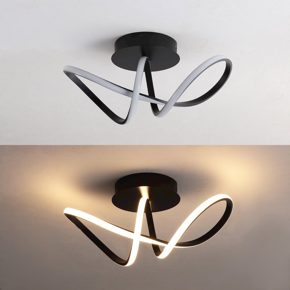 Minimalist Aluminum Loop Integrated Led Semi Flush Mount