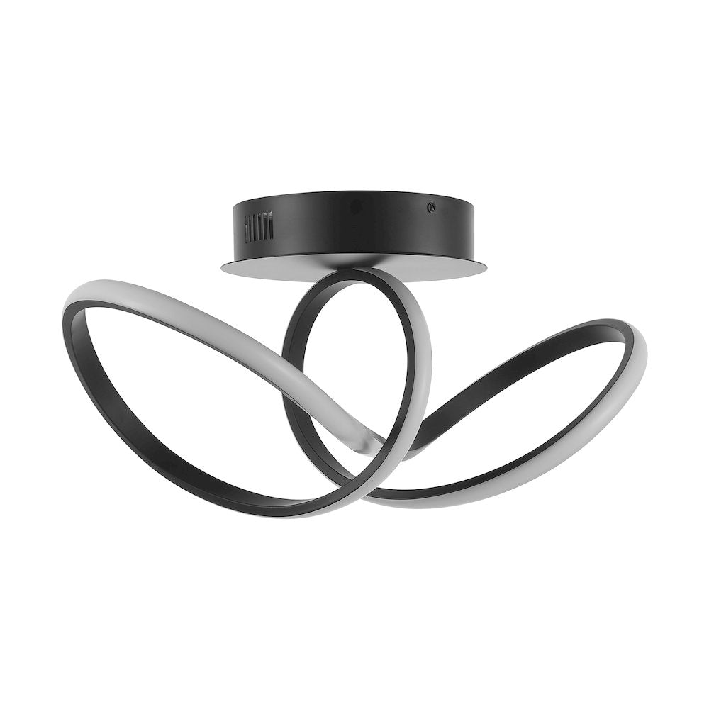 Minimalist Aluminum Loop Integrated Led Semi Flush Mount