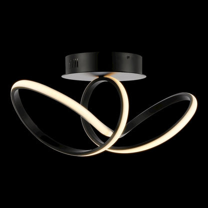 Minimalist Aluminum Loop Integrated Led Semi Flush Mount