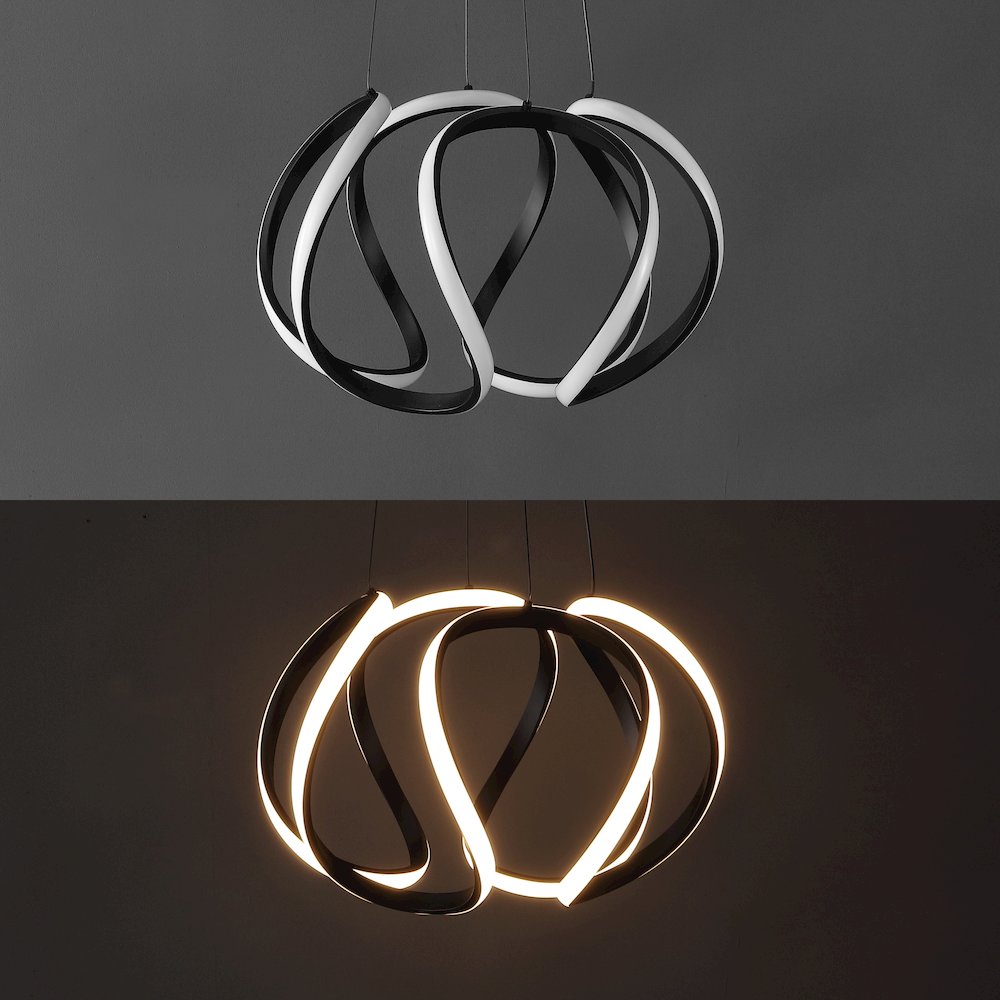 Designer Aluminum/Iron Scribble Integrated Led Pendant Light