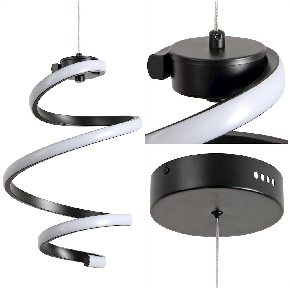 Whirl 1-Light Metal Helix Swirl LED Pendant