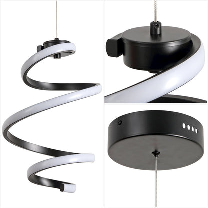 Whirl 1-Light Metal Helix Swirl LED Pendant