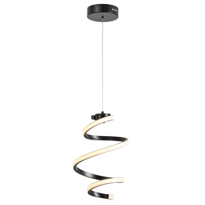 Whirl 1-Light Metal Helix Swirl LED Pendant