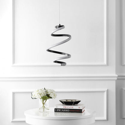 Whirl 1-Light Metal Helix Swirl LED Pendant