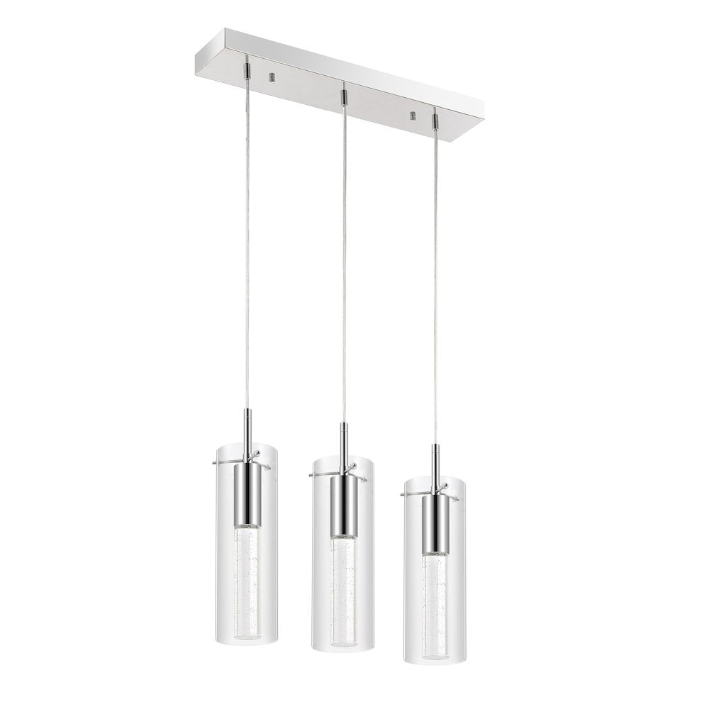 Mium 3-Light Modern Style Iron/Crystal/Glass Integrated Led Linear Pendant