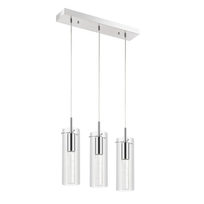 Mium 3-Light Modern Style Iron/Crystal/Glass Integrated Led Linear Pendant
