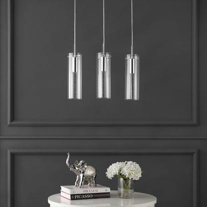 Mium 3-Light Modern Style Iron/Crystal/Glass Integrated Led Linear Pendant
