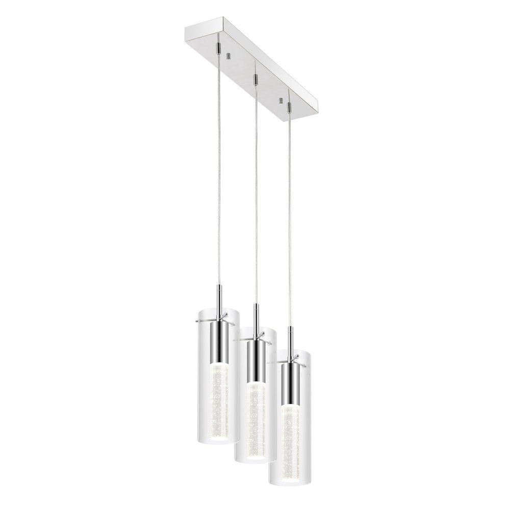 Mium 3-Light Modern Style Iron/Crystal/Glass Integrated Led Linear Pendant
