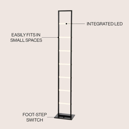 Ivan Minimalist Modern Iron Ladder Dimmable Integrated Led Floor Lamp