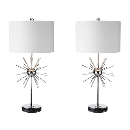 Aria Metal/Marble Led Table Lamp (Set Of 2)
