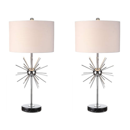 Aria Metal/Marble Led Table Lamp (Set Of 2)