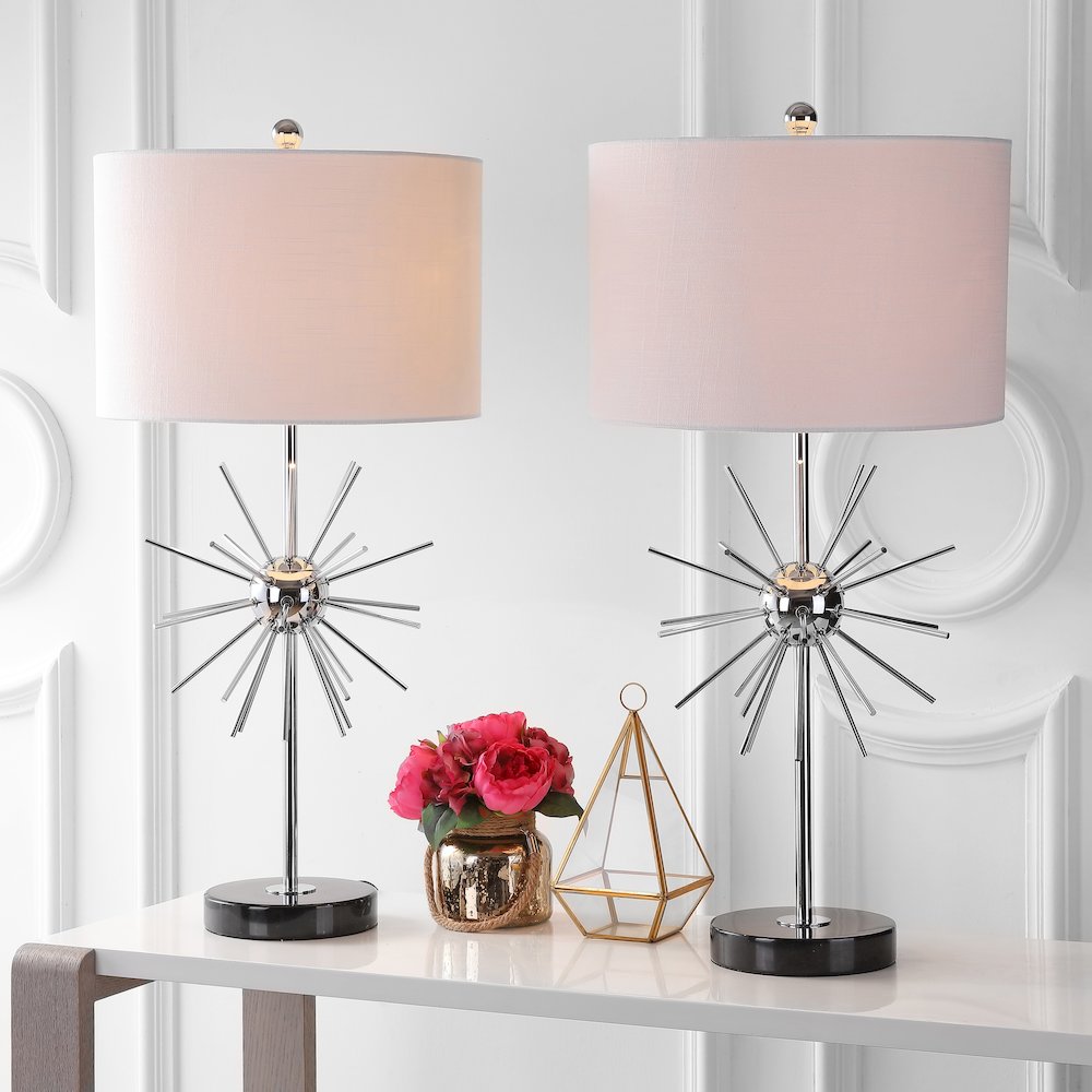 Aria Metal/Marble Led Table Lamp (Set Of 2)