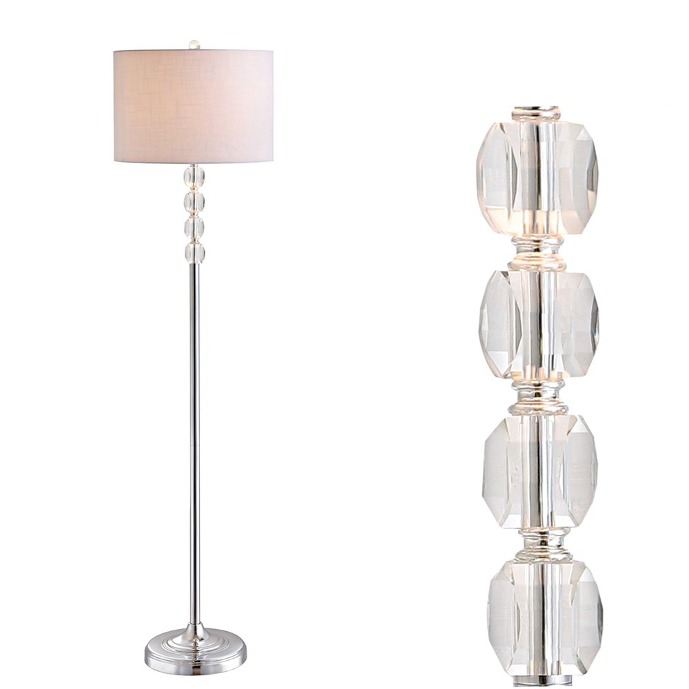 Aubrey Crystal Metal Led Floor Lamp