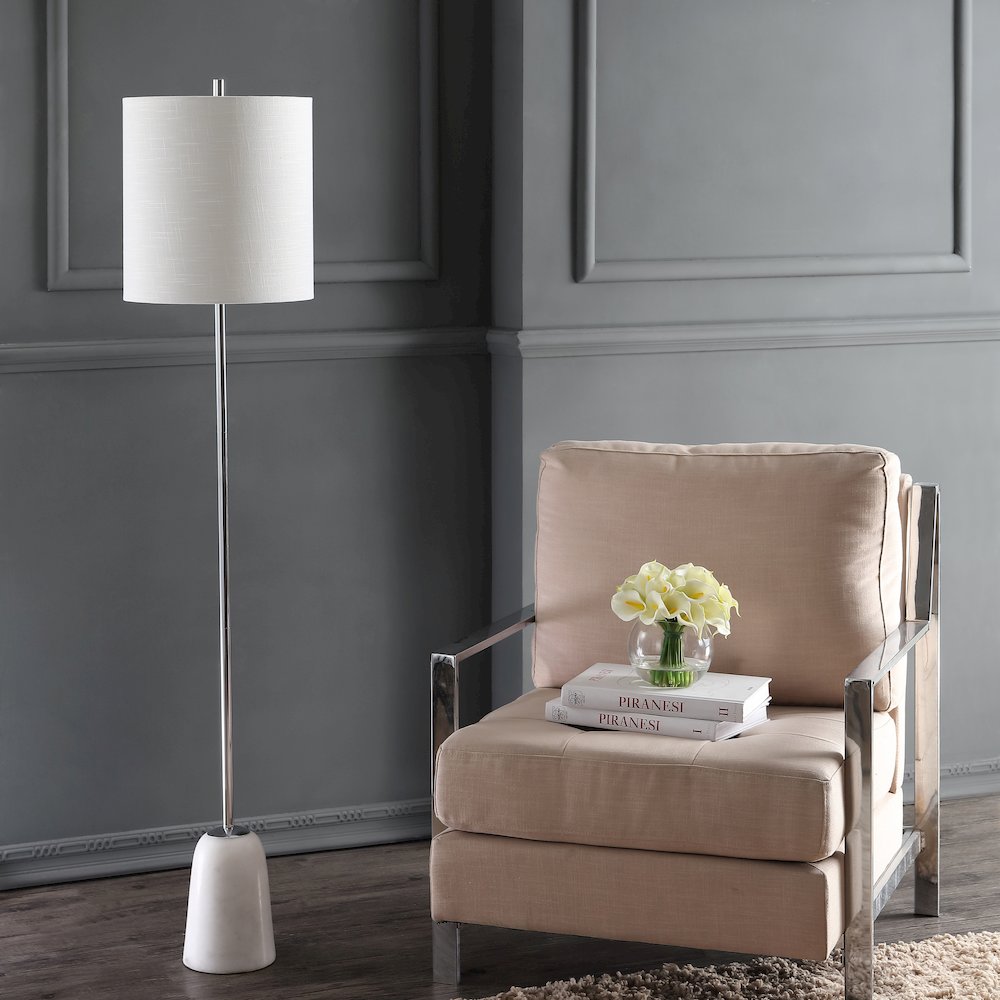 Lincoln Marble/Metal Led Floor Lamp