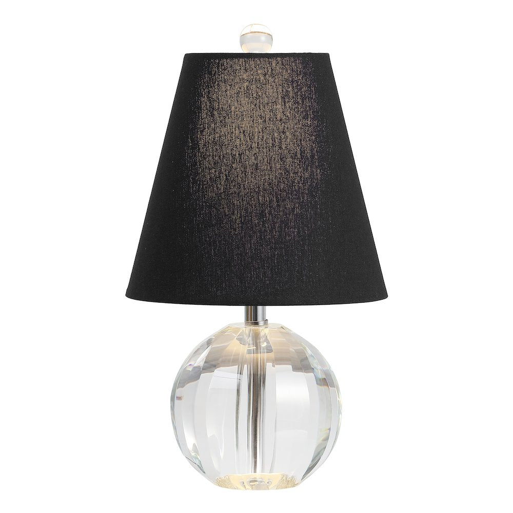 Goddard 16" Crystal Ball/Metal LED Table Lamp, Clear/Black