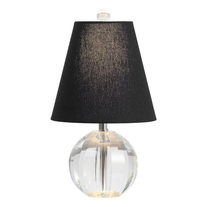 Goddard 16" Crystal Ball/Metal LED Table Lamp, Clear/Black