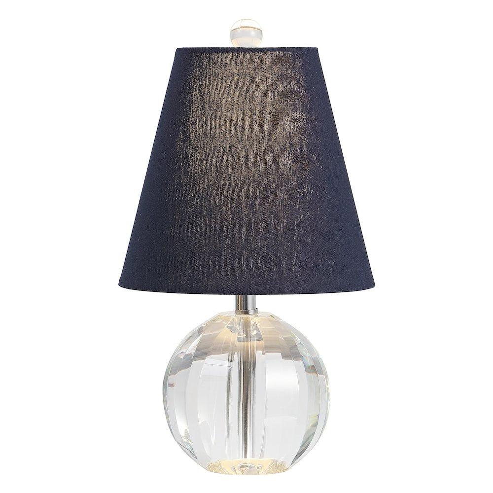 Goddard 16" Crystal Ball/Metal LED Table Lamp, Clear/Navy