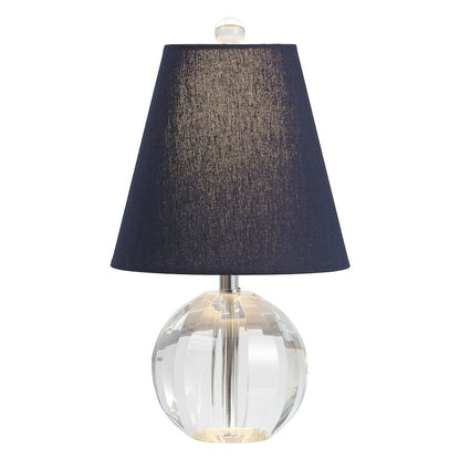 Goddard 16" Crystal Ball/Metal LED Table Lamp, Clear/Navy