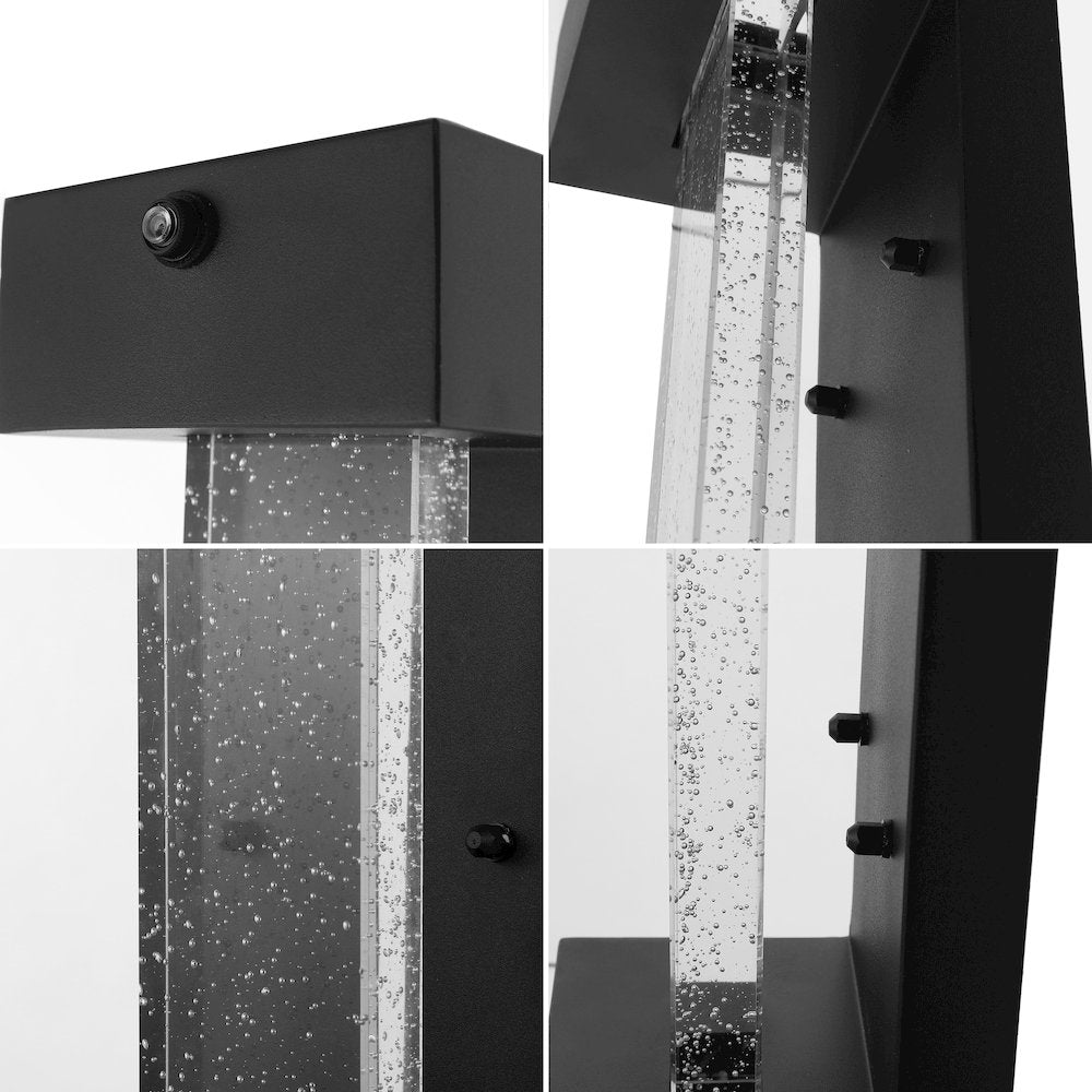 Miranda Modern Industrial Iron/Glass Seeded Glass