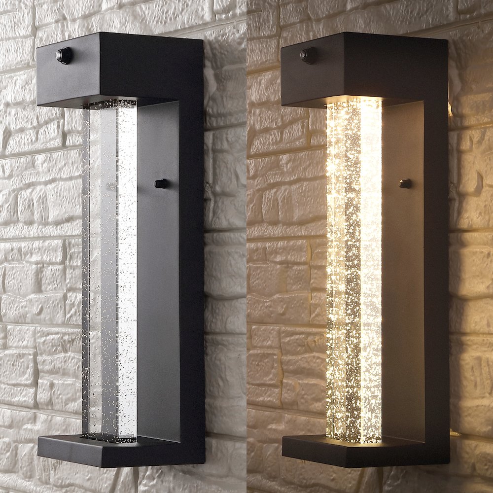 Miranda Modern Industrial Iron/Glass Seeded Glass