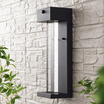 Miranda Modern Industrial Iron/Glass Seeded Glass