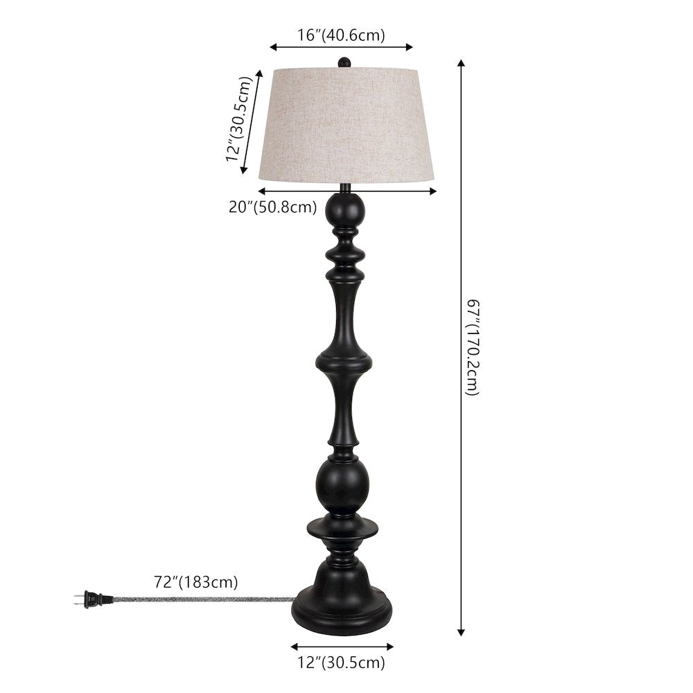 Taylor Spindled Resin LED Floor Lamp