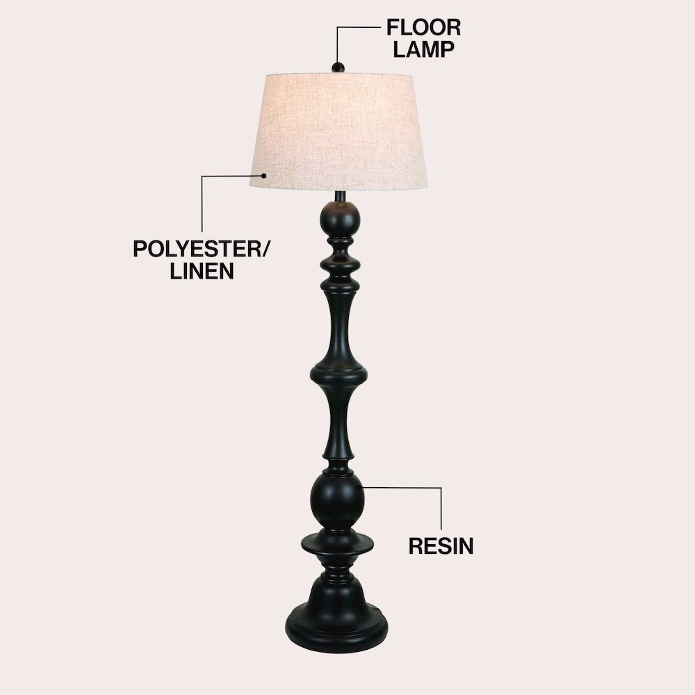 Taylor Spindled Resin LED Floor Lamp