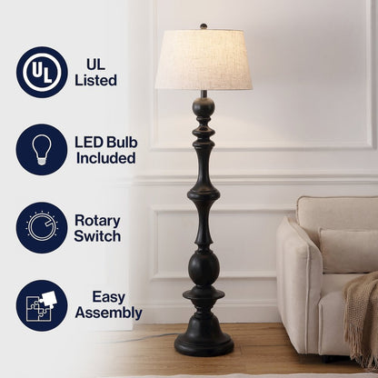 Taylor Spindled Resin LED Floor Lamp