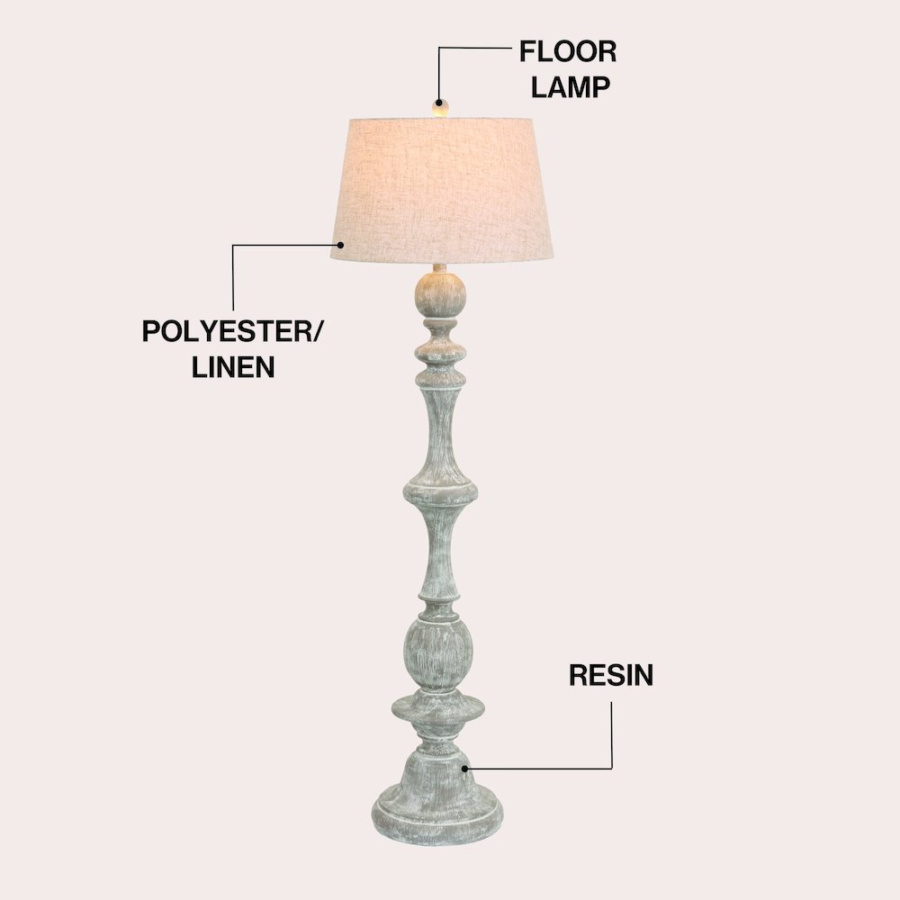 Taylor Spindled Resin LED Floor Lamp