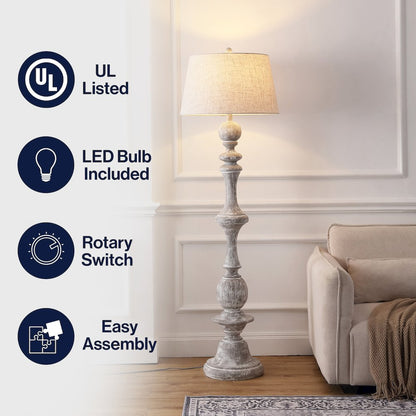 Taylor Spindled Resin LED Floor Lamp