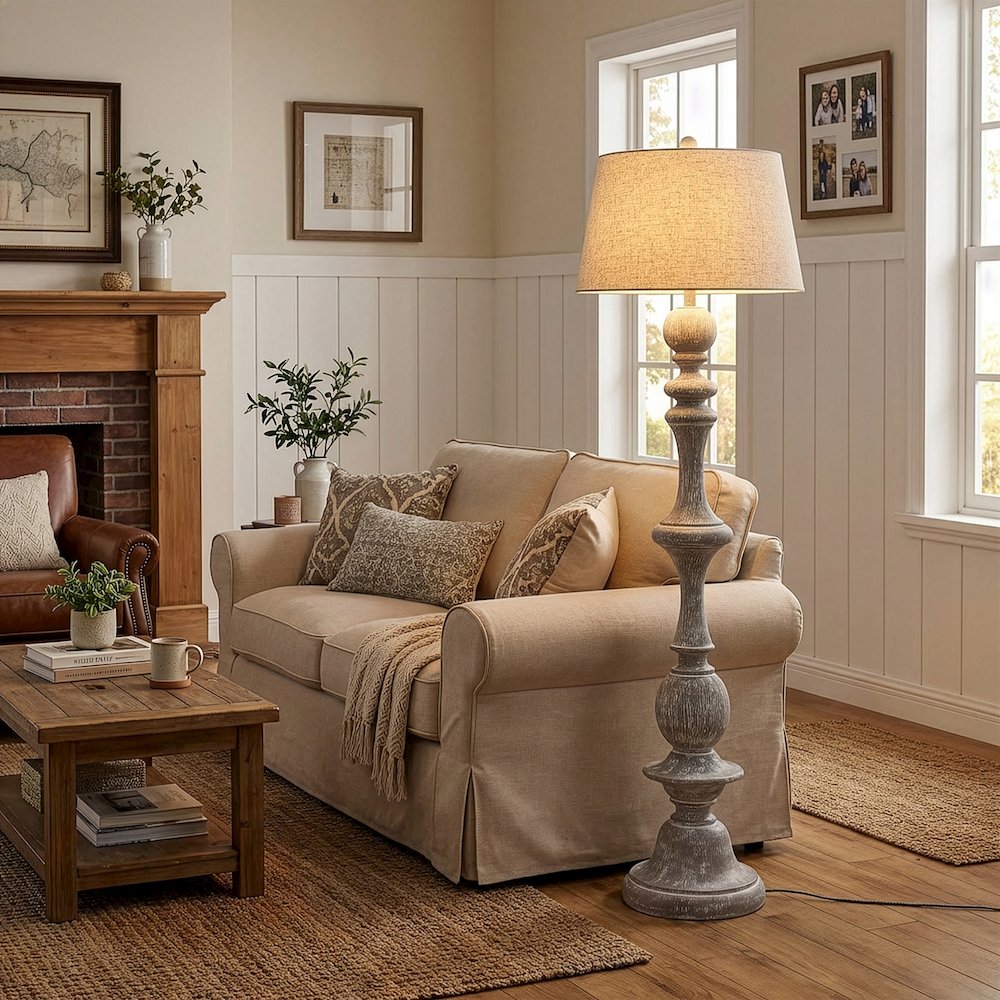 Taylor Spindled Resin LED Floor Lamp