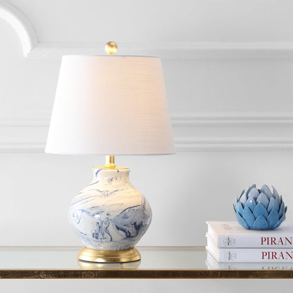 Holly Marbleized Ceramic Led Table Lamp