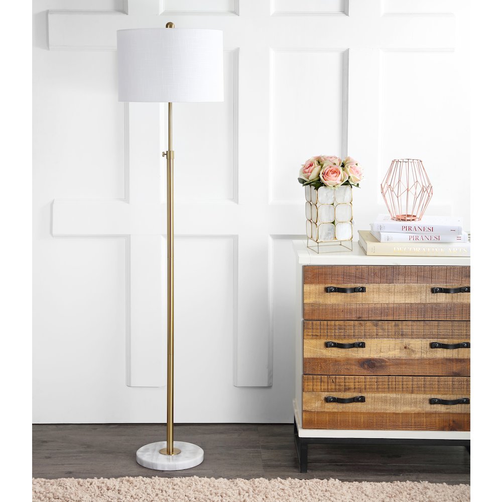 June Adjustable Metal/Marble Led Floor Lamp