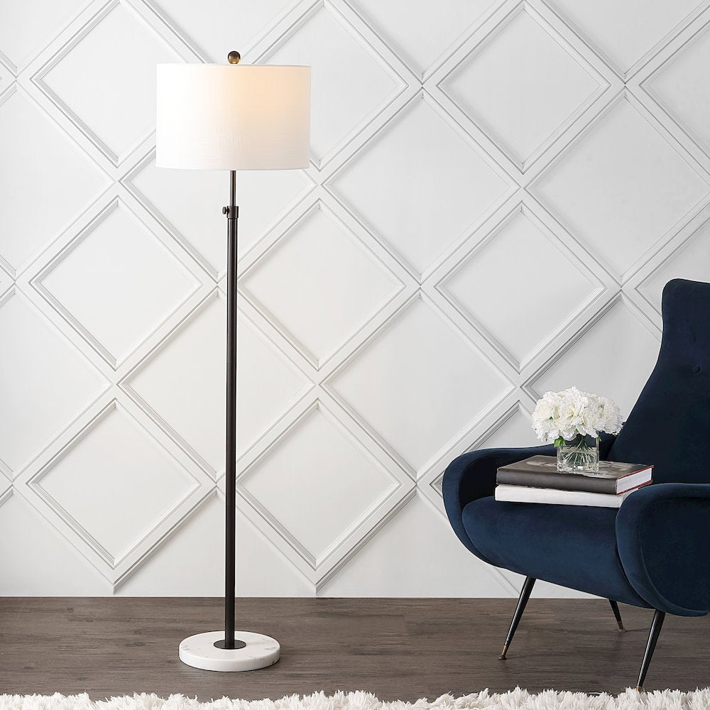 June Adjustable Metal/Marble Led Floor Lamp