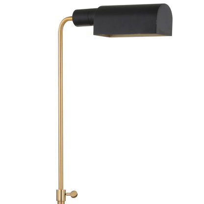 Iva Adjustable Brass Library Led Floor Lamp