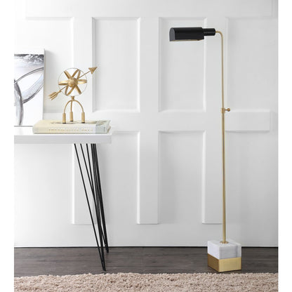 Iva Adjustable Brass Library Led Floor Lamp