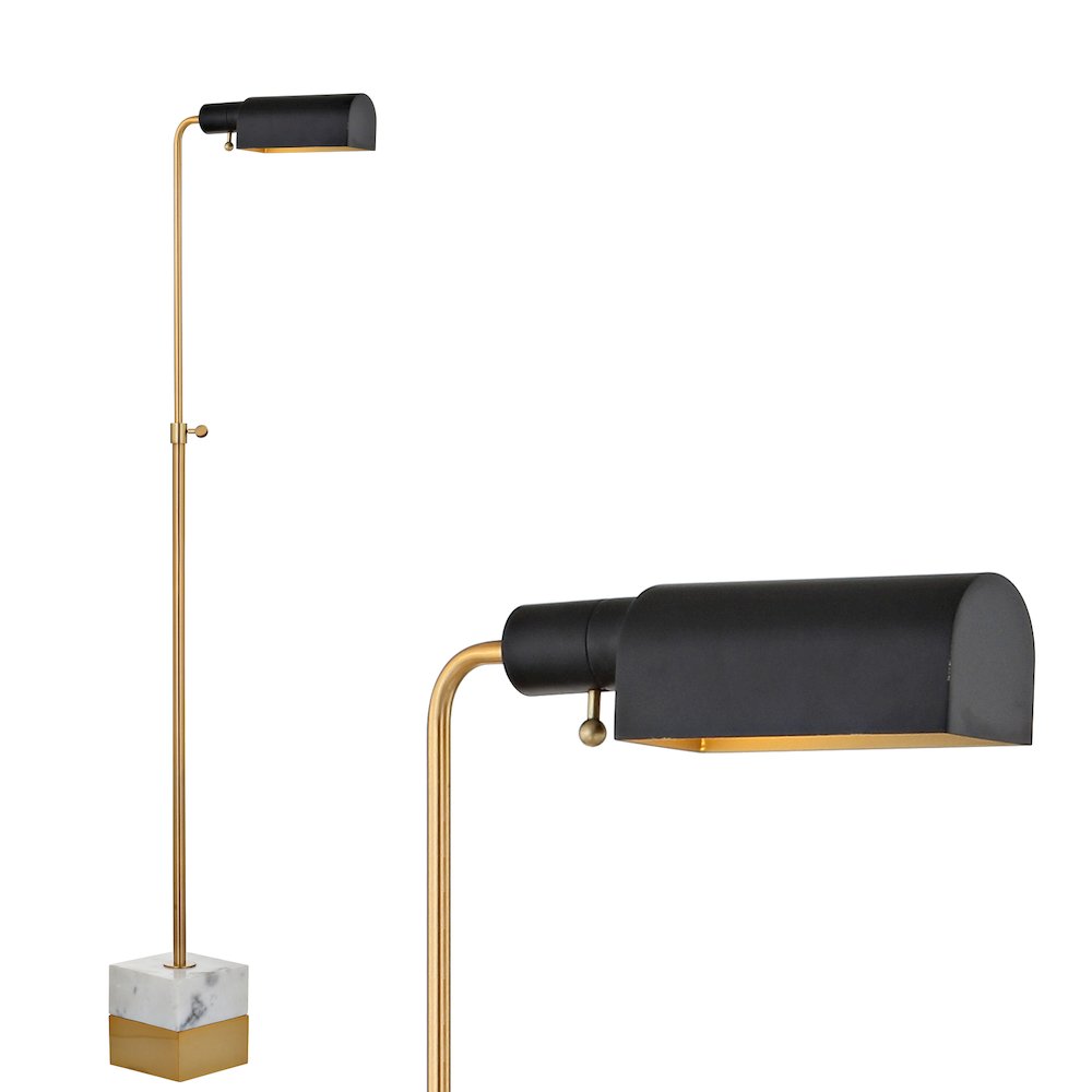 Iva Adjustable Brass Library Led Floor Lamp